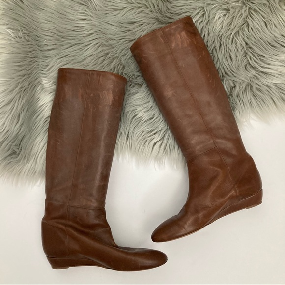 Loeffler Randall Shoes - Loeffler Randall Brown Leather Matilde Wedge Boots